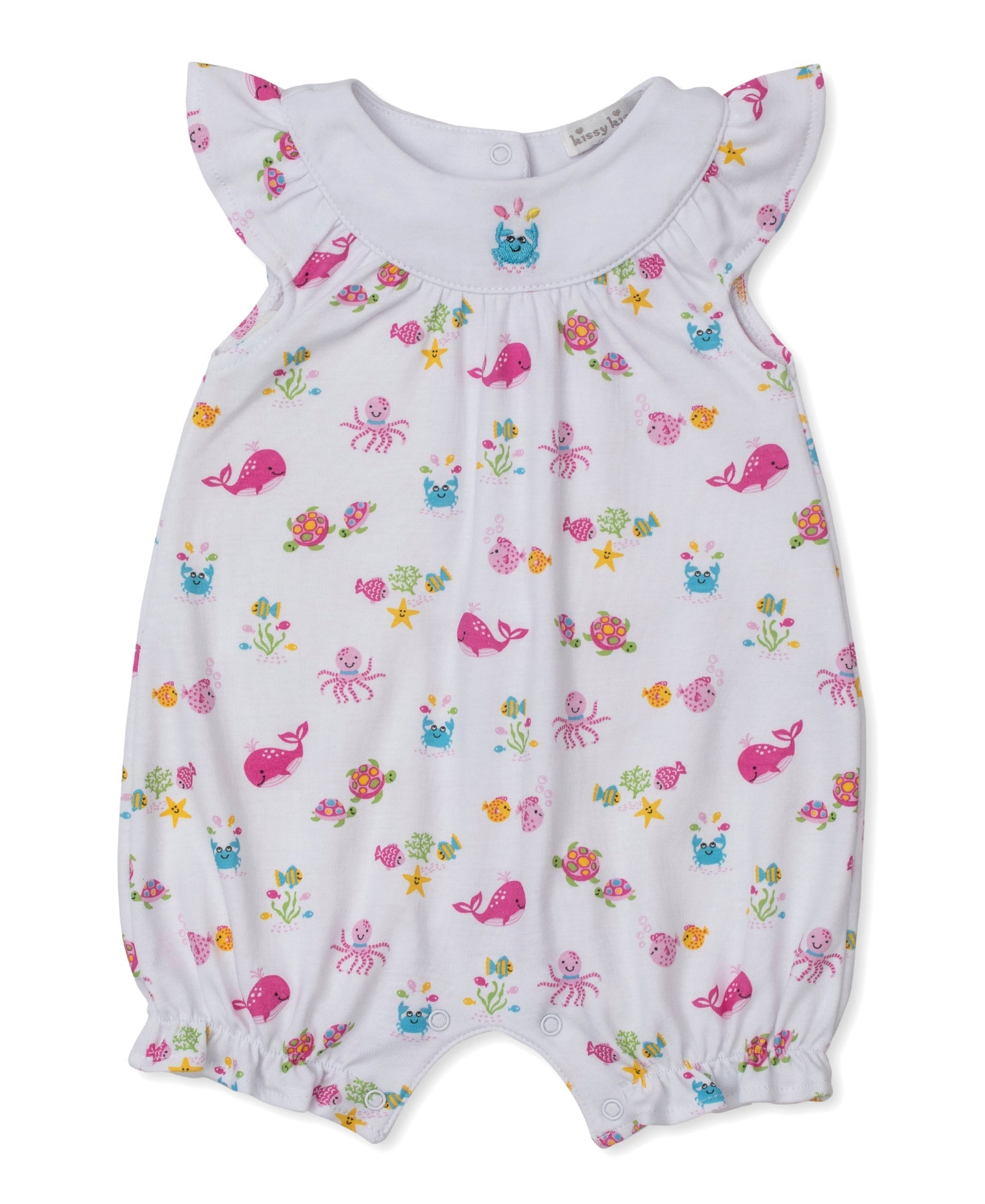 Kissy Kissy Ocean Antics Pink Short Playsuit - Persnickety Shop