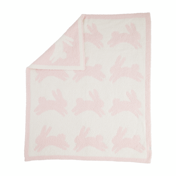 PINK CHENILLE BUNNY BLANKET