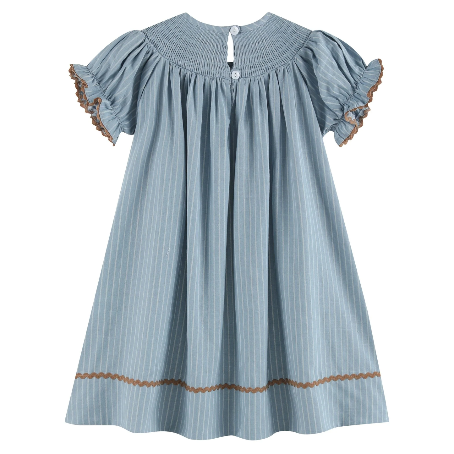 Light Blue Puppy Smocked Bishop Dress - Persnickety Shop