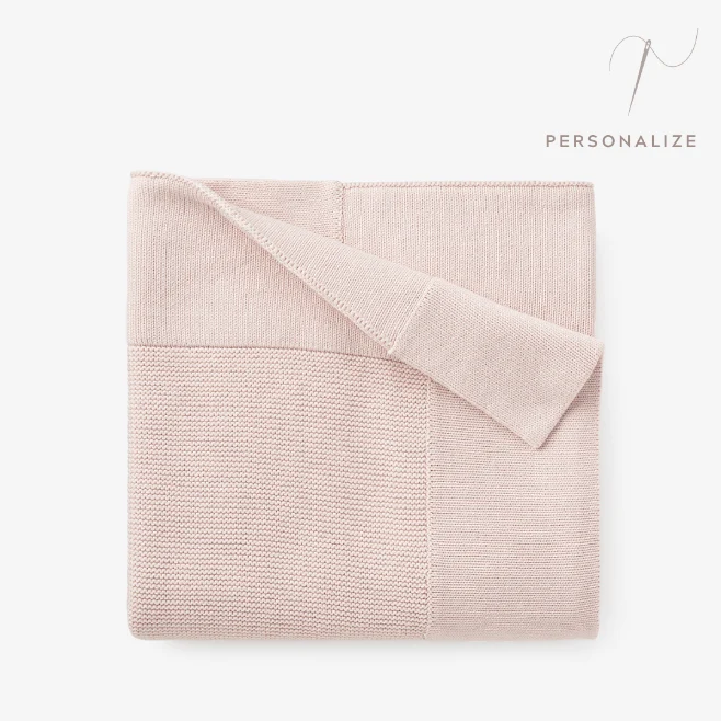 ELEGANT BABY PALE PINK SOFIA + FINN KNIT BABY BLANKET