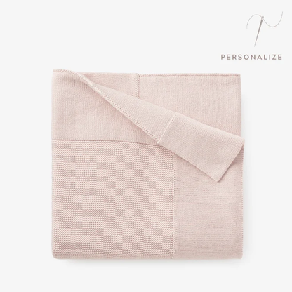 ELEGANT BABY PALE PINK SOFIA + FINN KNIT BABY BLANKET