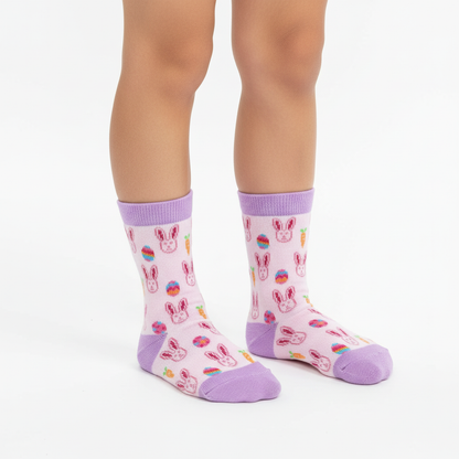 Kids Hoppy Easter Tall Socks - Bunny Crew Socks One Size (10-2) - Persnickety Shop