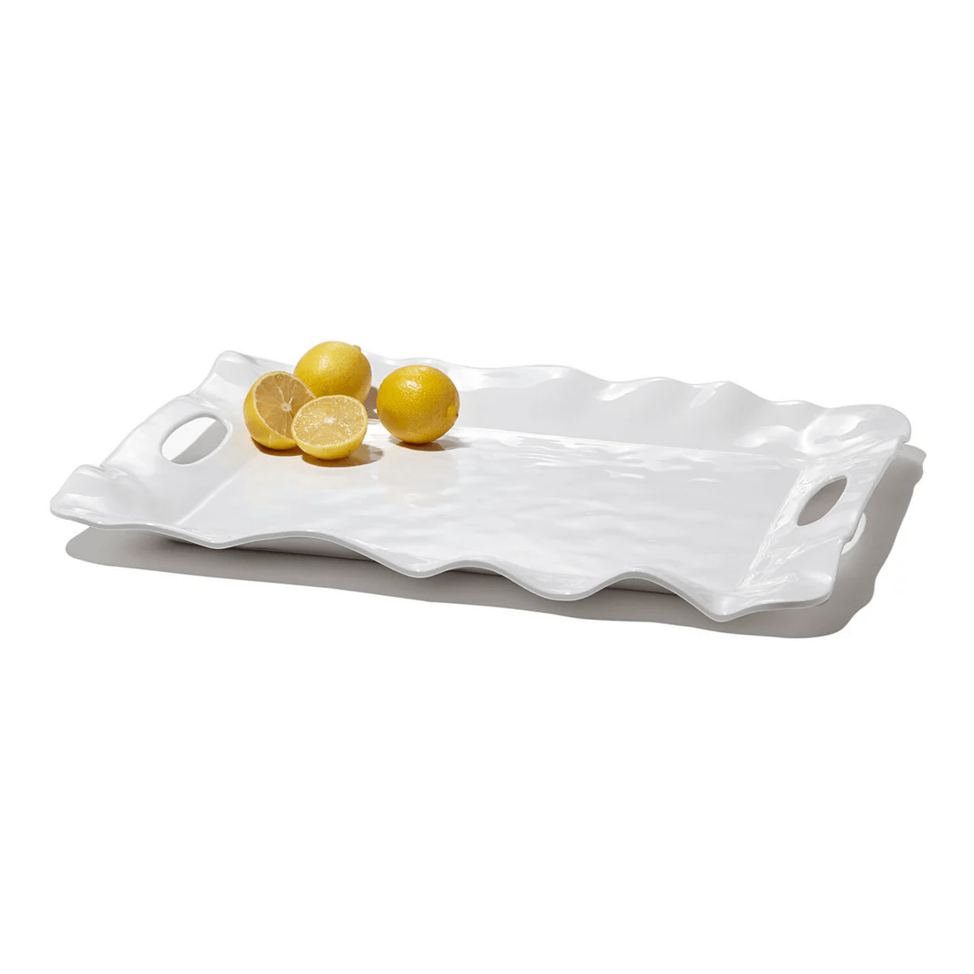 VIDA Havana Rectangular Tray with Handles (White) - Persnickety Shop