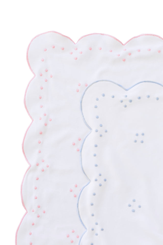 The Proper Peony Pink Scalloped Receiving Blanket - Persnickety Shop
