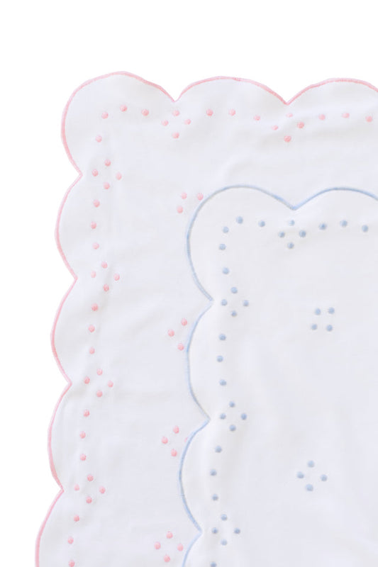 The Proper Peony Pink Scalloped Receiving Blanket - Persnickety Shop