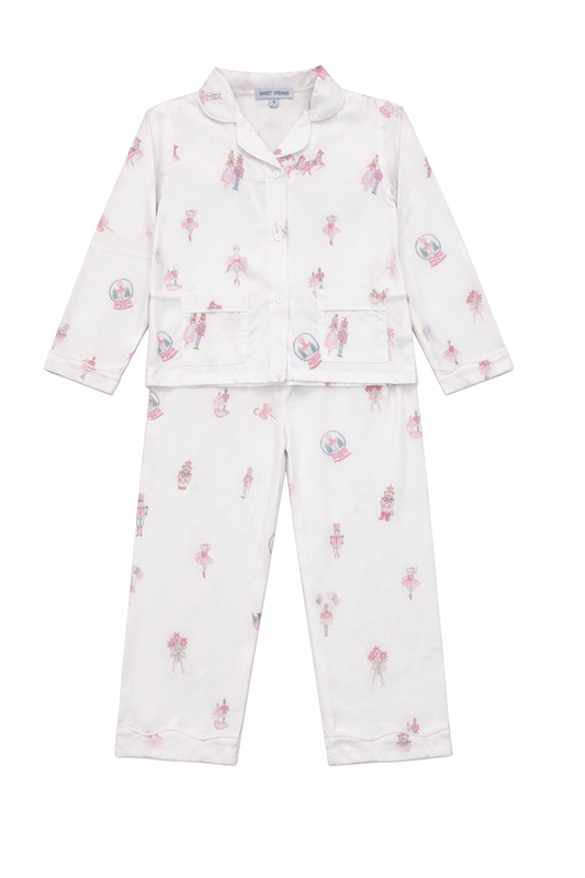 SWEET DREAMS PINK NUTCRACKER PRINT WHITE PJ