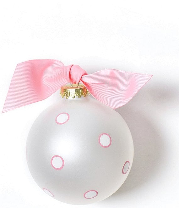 Coton Colors MY FIRST CHRISTMAS WITH SNOWMAN GIRL GLASS ORNAMENT