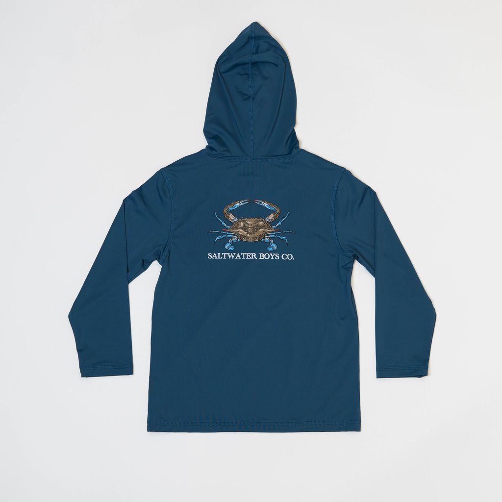 SALTWATER BOYS COMPANY PERFORMANCE GRAPHIC HOODIE- CRAB
