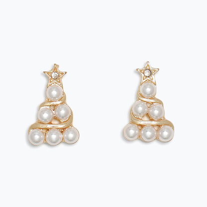 Earrings-Pearl Christmas Tree in Go