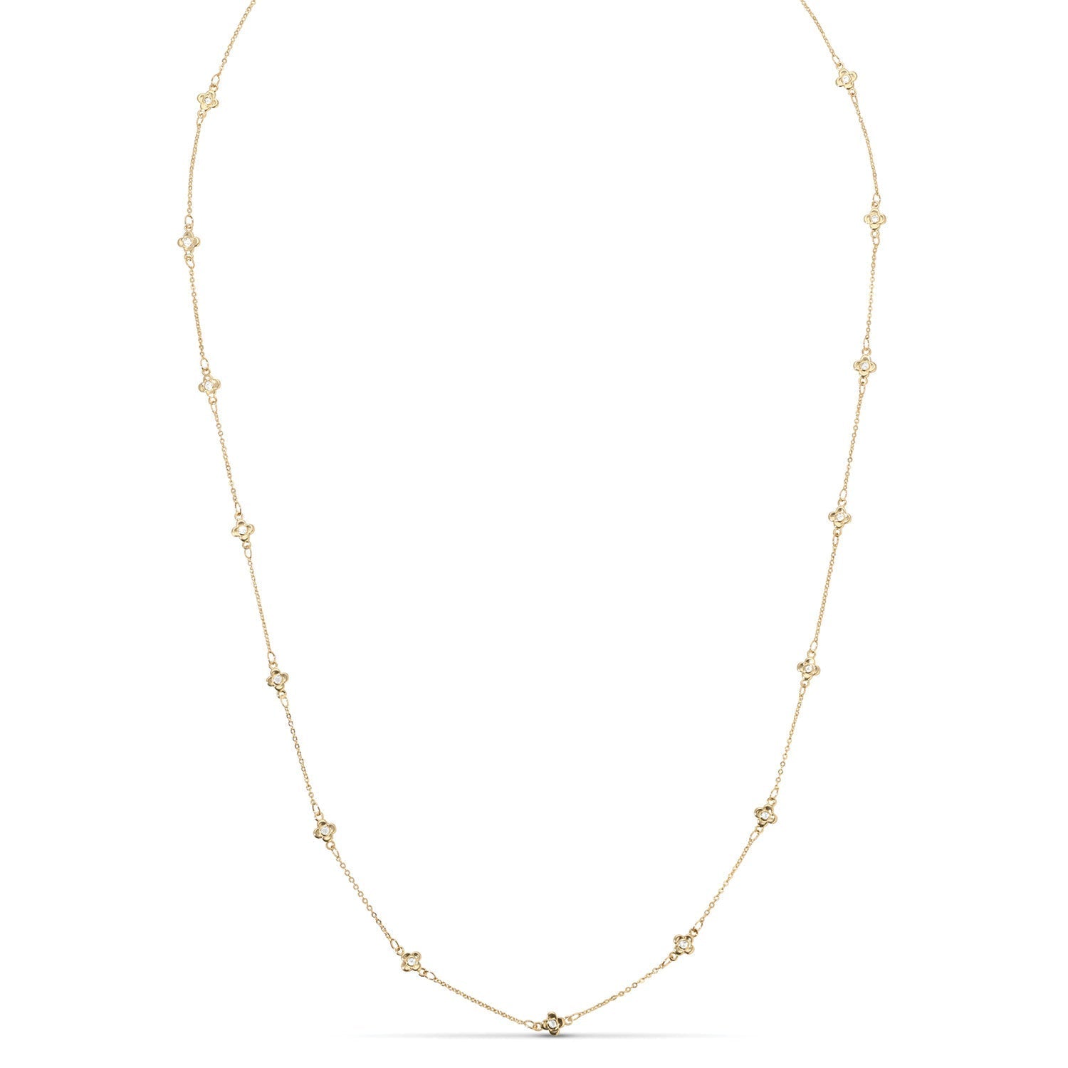 Delicate CZ Accented quatrefoil Accented Necklace - Persnickety Shop