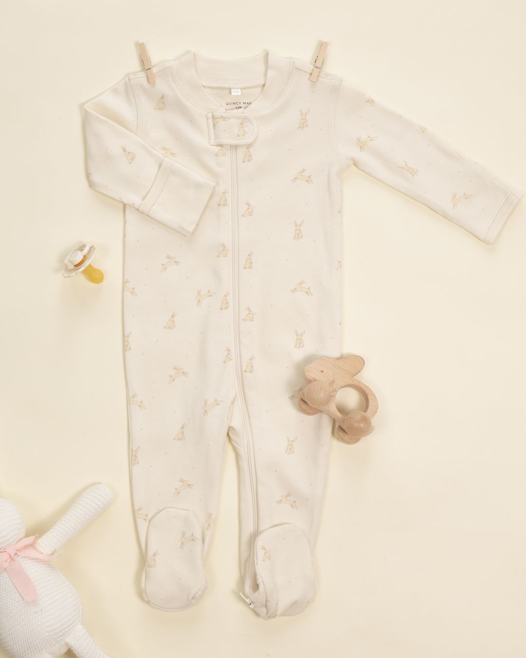 Zip Long Sleeve Sleeper Footie || Bunnies - Persnickety Shop