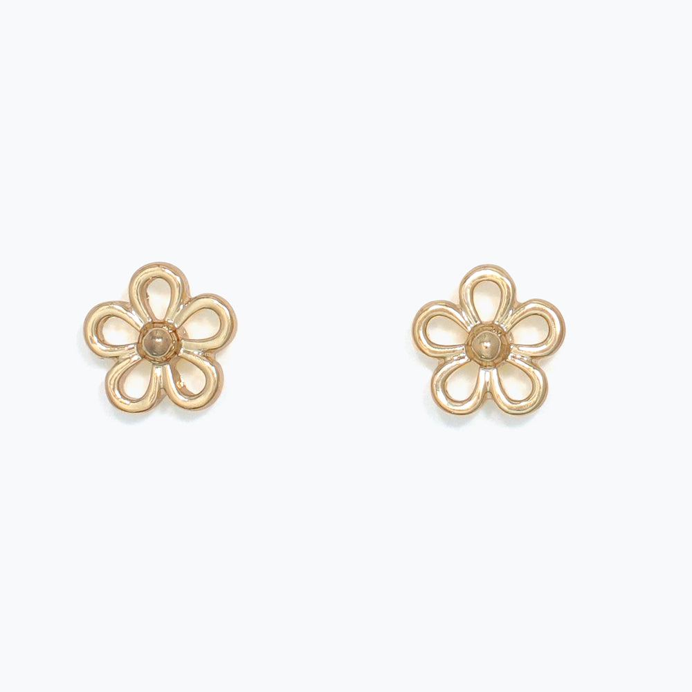 Earrings-Delicate Open Gold Flowers