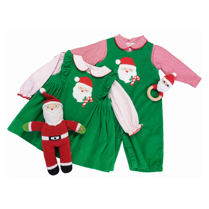 Petit Ami SANTA APPLIQUE CORDUROY JUMPER SET