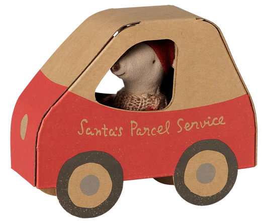 Maileg Christmas mouse, Little sister in car box