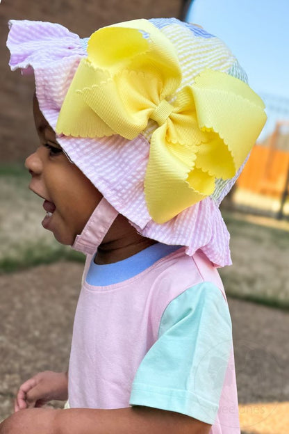 Wee Ones King WHITE Grosgrain Hair Bow Scalloped Edge - Persnickety Shop