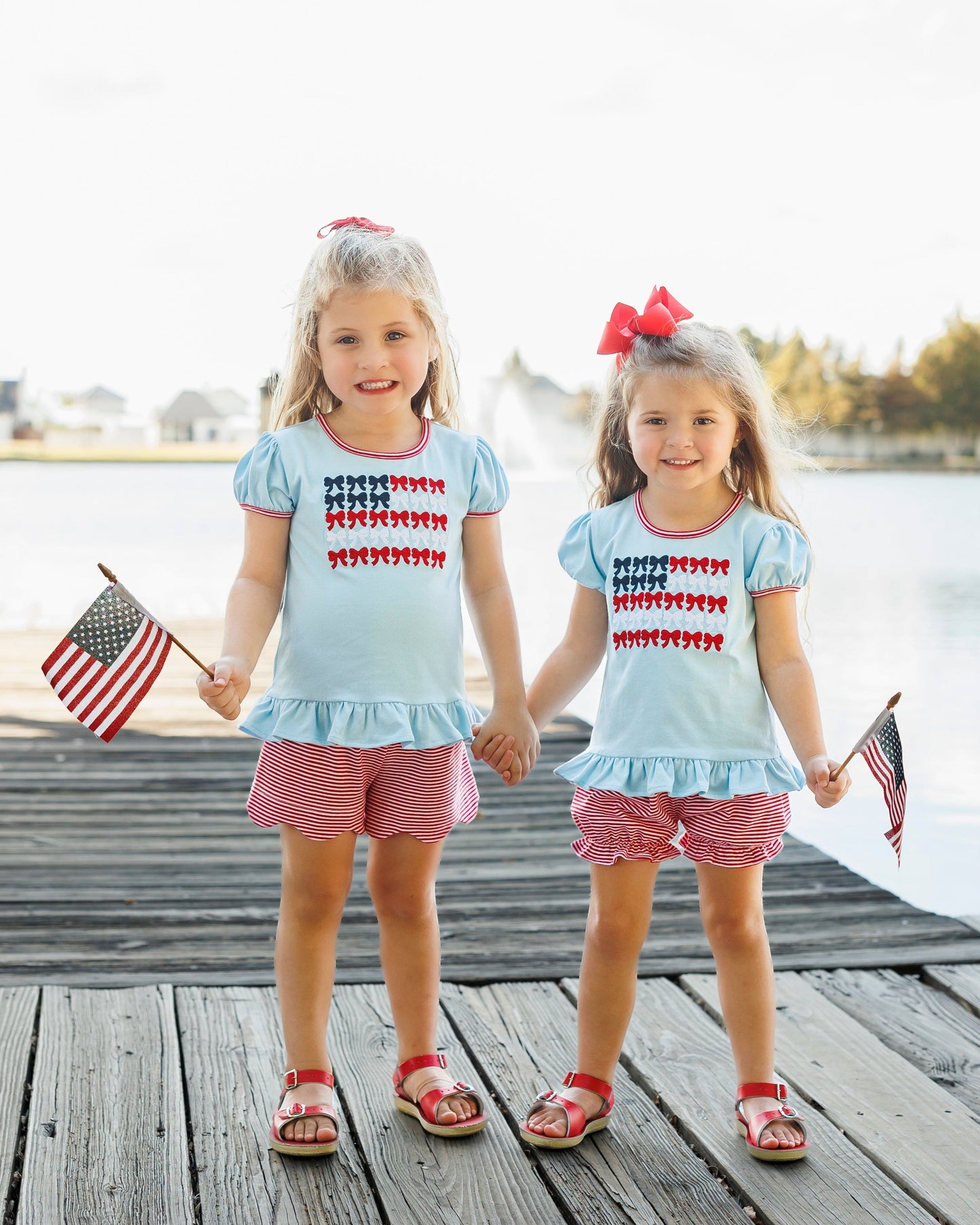 Jellybean Red, White, and Bows Bloomer Set