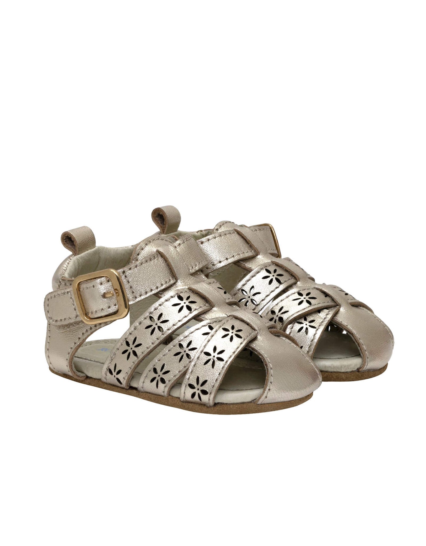 Robeez- Fleur First Kicks Sandals Gold - Persnickety Shop