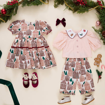 Baby Girls Noelle 2PC Set- GINGERBREAD HOUSES - Persnickety Shop