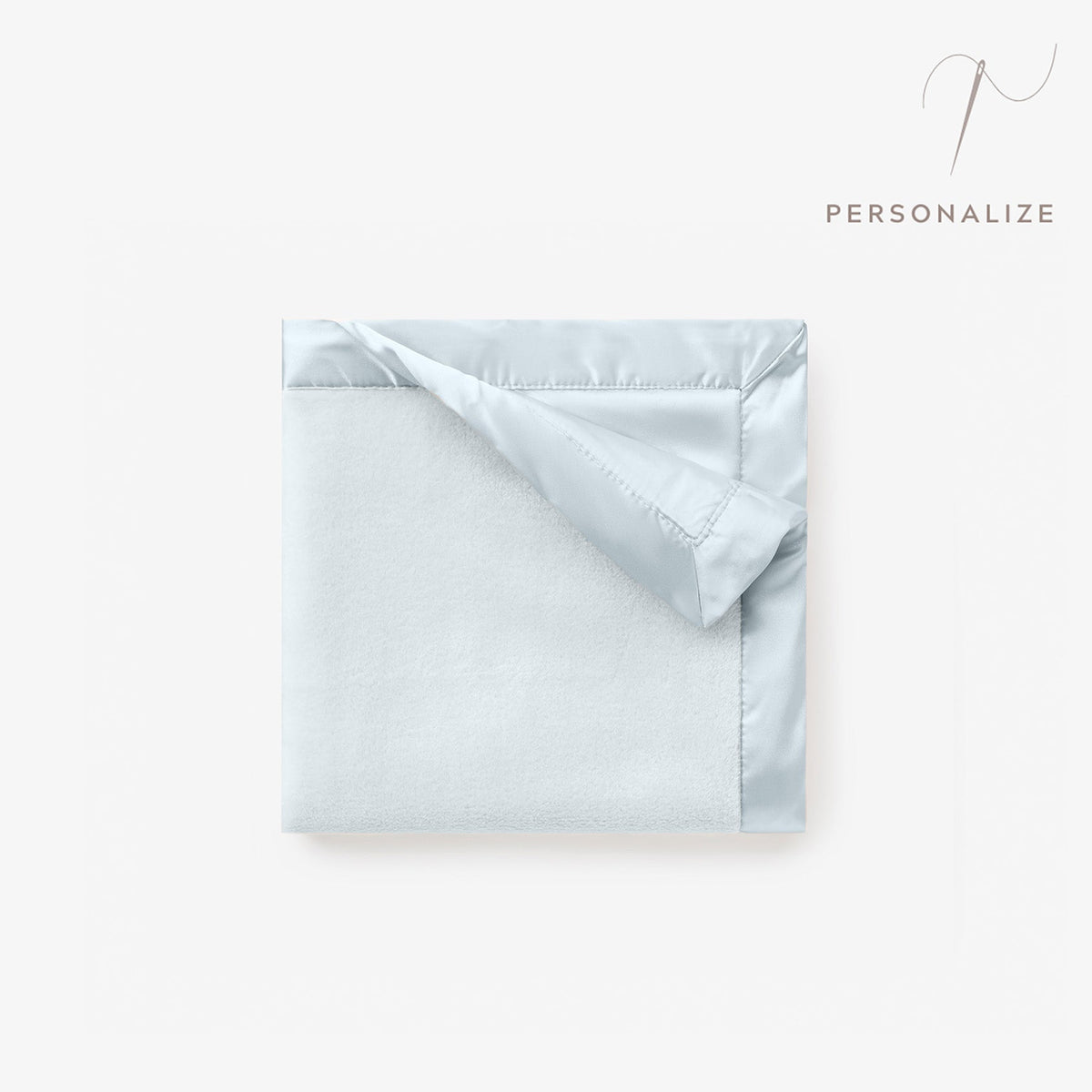 Elegant Baby- PALE BLUE SATIN TRIM FLANNEL FLEECE BABY SECURITY BLANKET