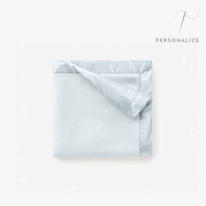 Elegant Baby- PALE BLUE SATIN TRIM FLANNEL FLEECE BABY SECURITY BLANKET