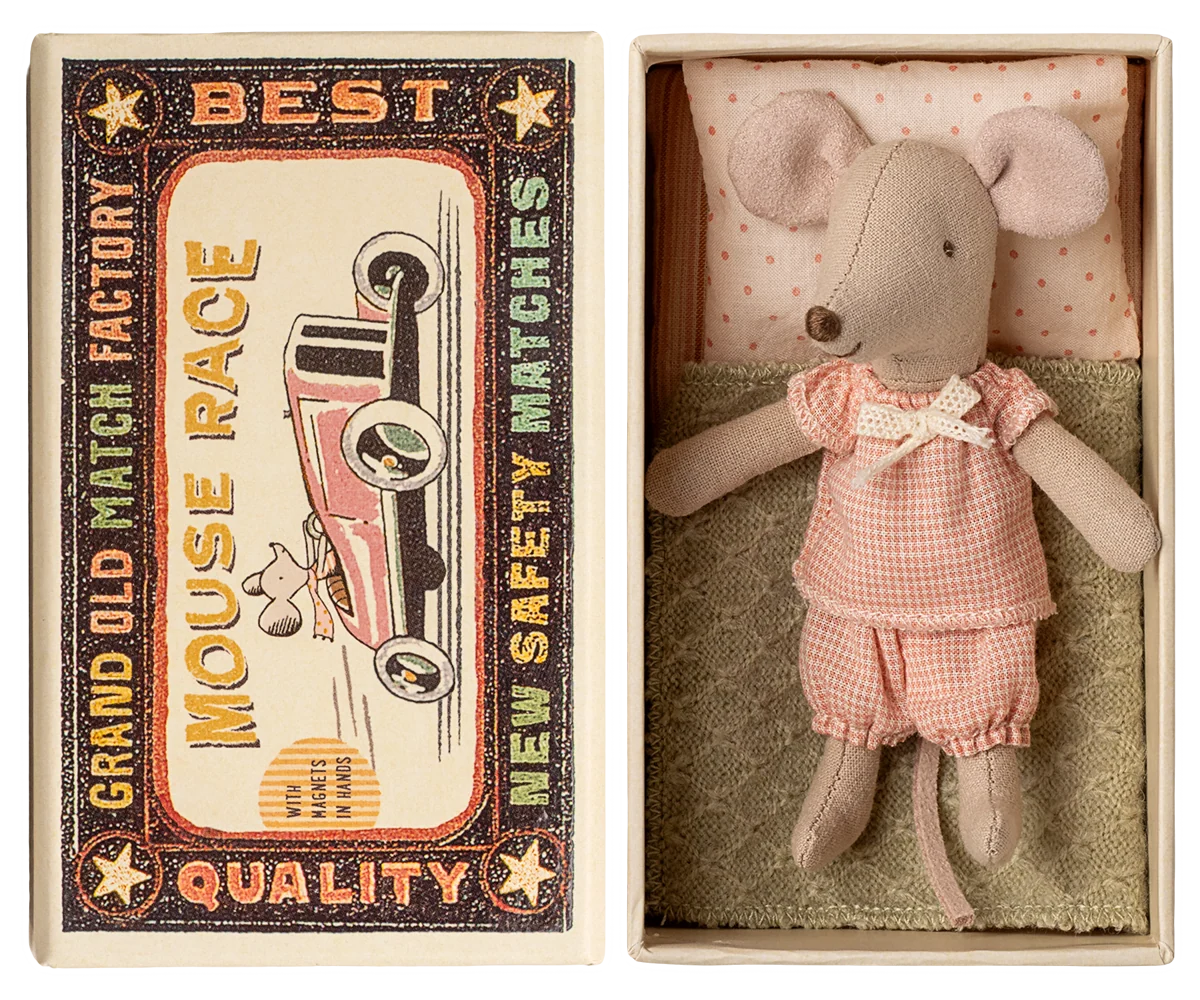 Maileg NEW Little Sister, Mouse in Matchbox