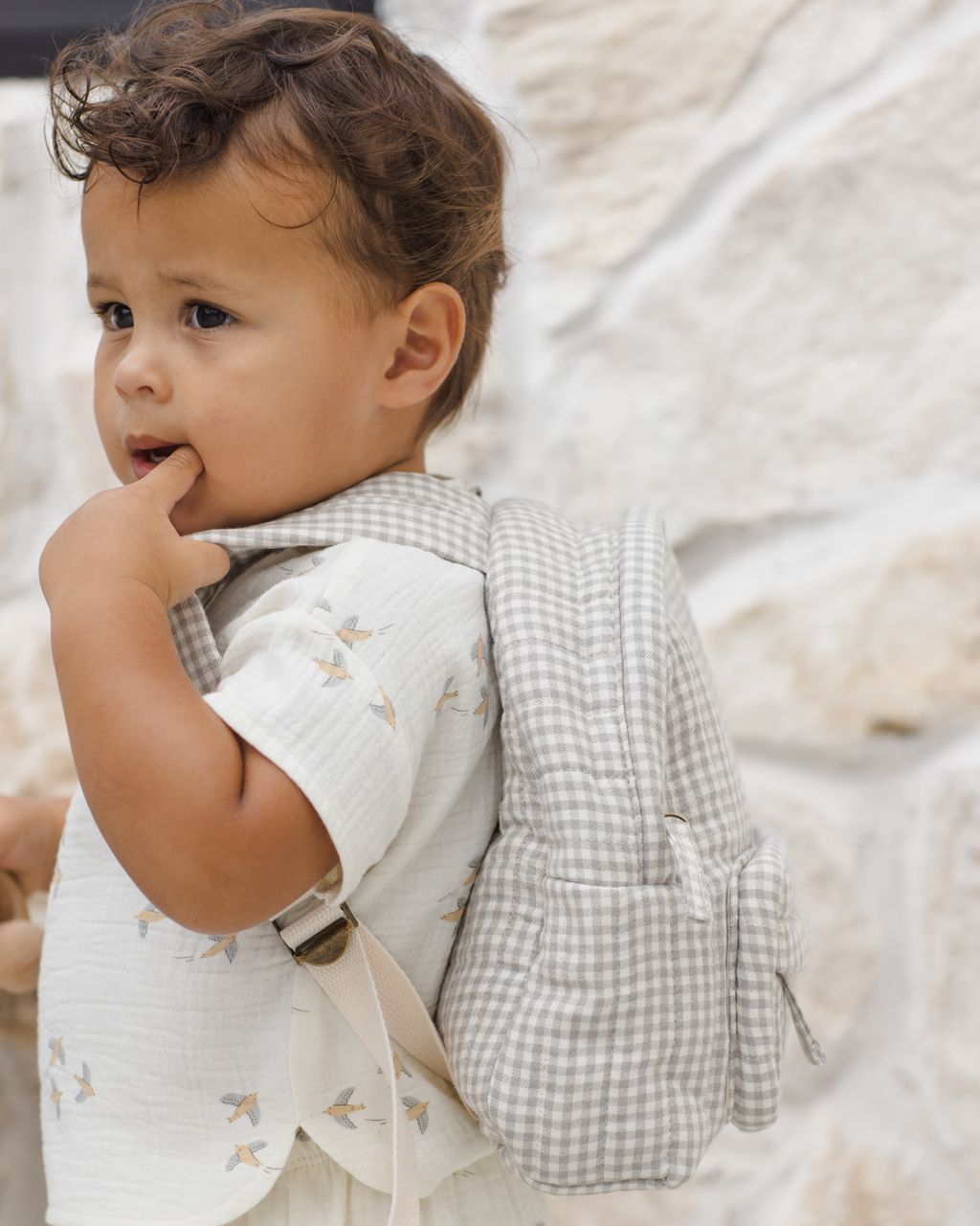 Mini Backpack || Sage Gingham - Persnickety Shop