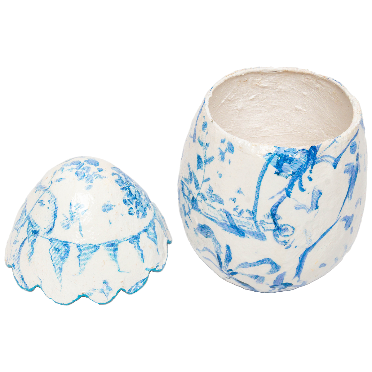 The Round Top Collection Chinoiserie Blue Scallop Egg - Persnickety Shop