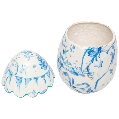 The Round Top Collection Chinoiserie Blue Scallop Egg - Persnickety Shop