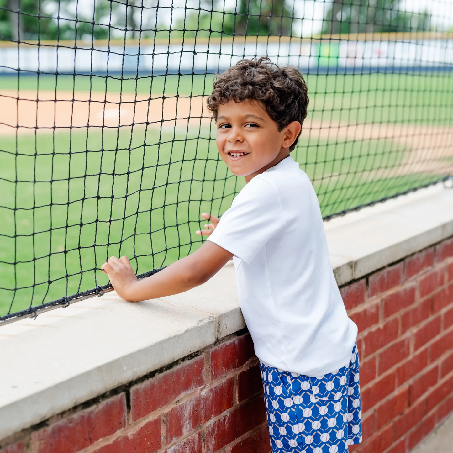 Lila and Hayes WALKER BOYS' SHORT SET - UP AT BAT BASEBALL - Persnickety Shop