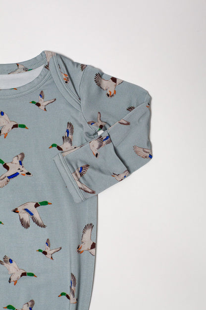 Goosies- Knotted Infant Gown - Mallards (0-3 mo)