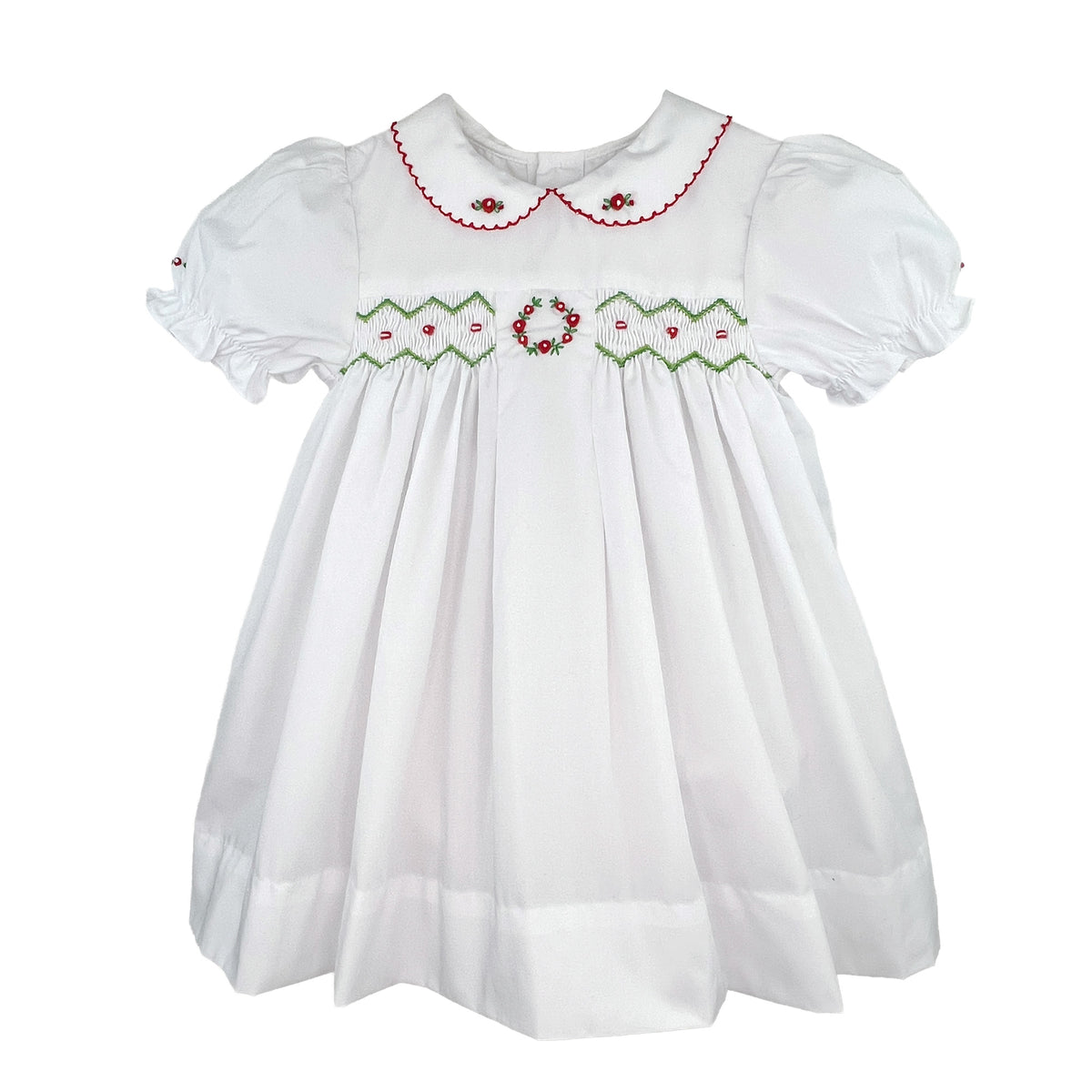 PETIT AMI Embroidered Holiday Smocked Dress