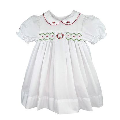 PETIT AMI Embroidered Holiday Smocked Dress