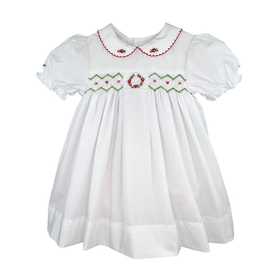 PETIT AMI Embroidered Holiday Smocked Dress