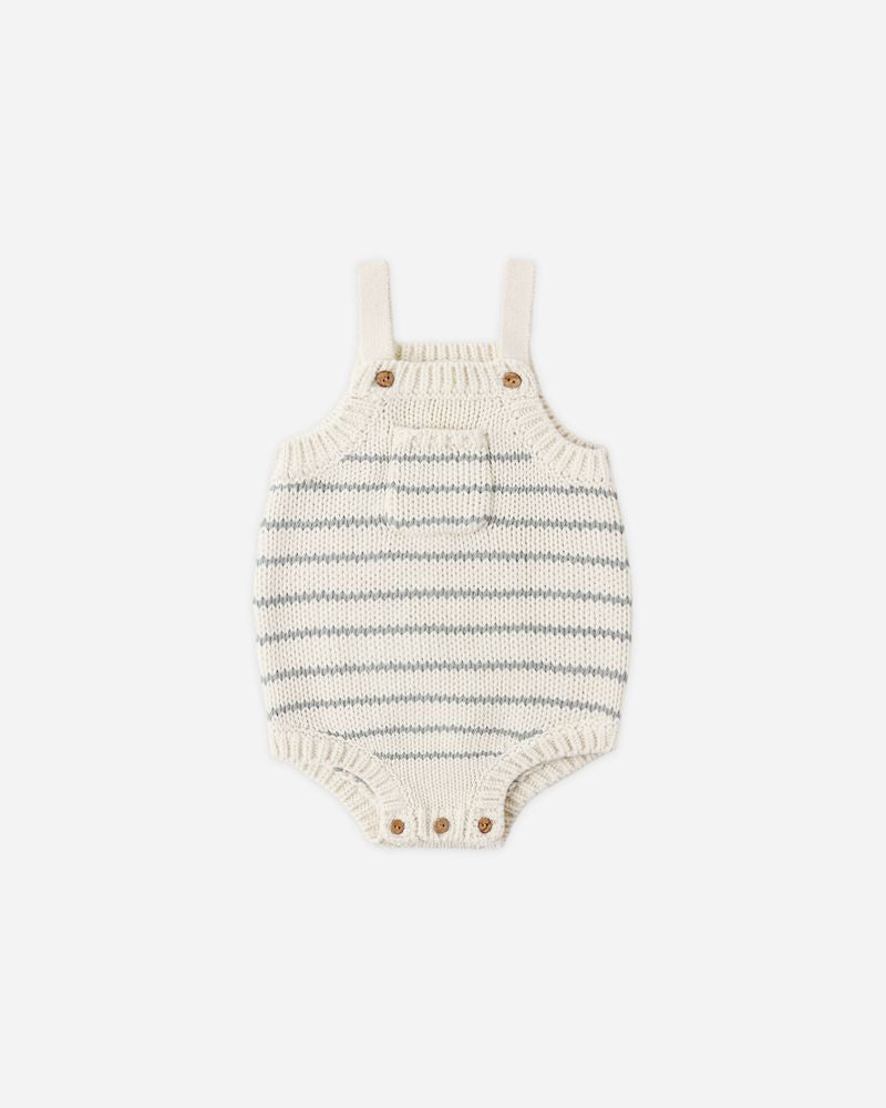 ASHTON KNIT ROMPER SEA GREEN STRIPE - Persnickety Shop