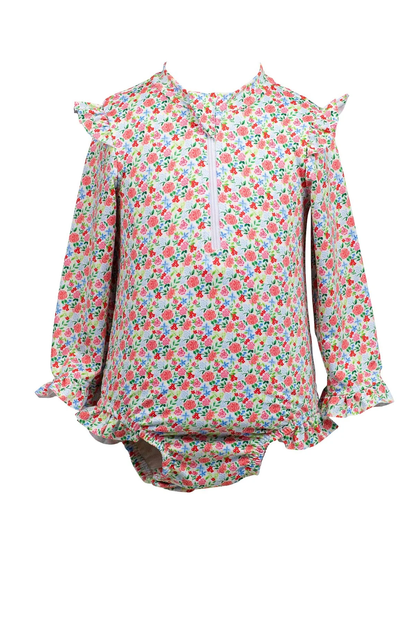 The Proper Peony-  Geranium Rash Guard (one piece) - Persnickety Shop