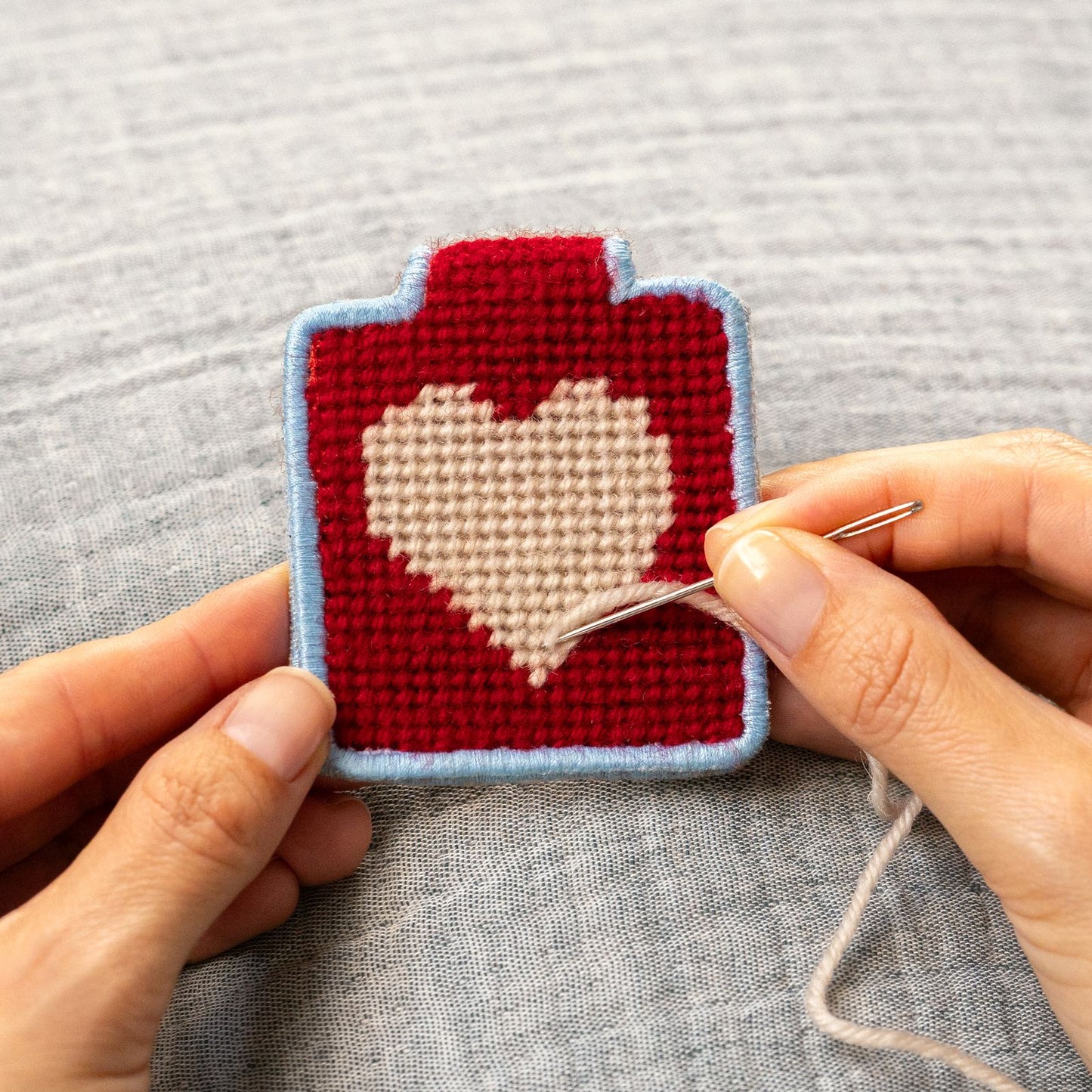 Lucky Feather Needlepoint Keychain