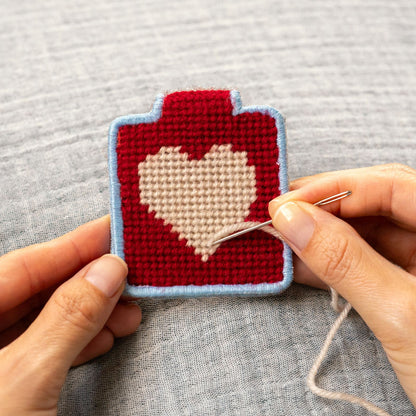 Lucky Feather Needlepoint Keychain