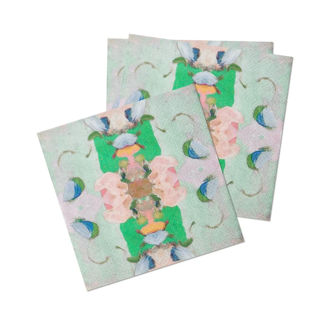 Monet's Garden Green Cocktail Napkins - Persnickety Shop