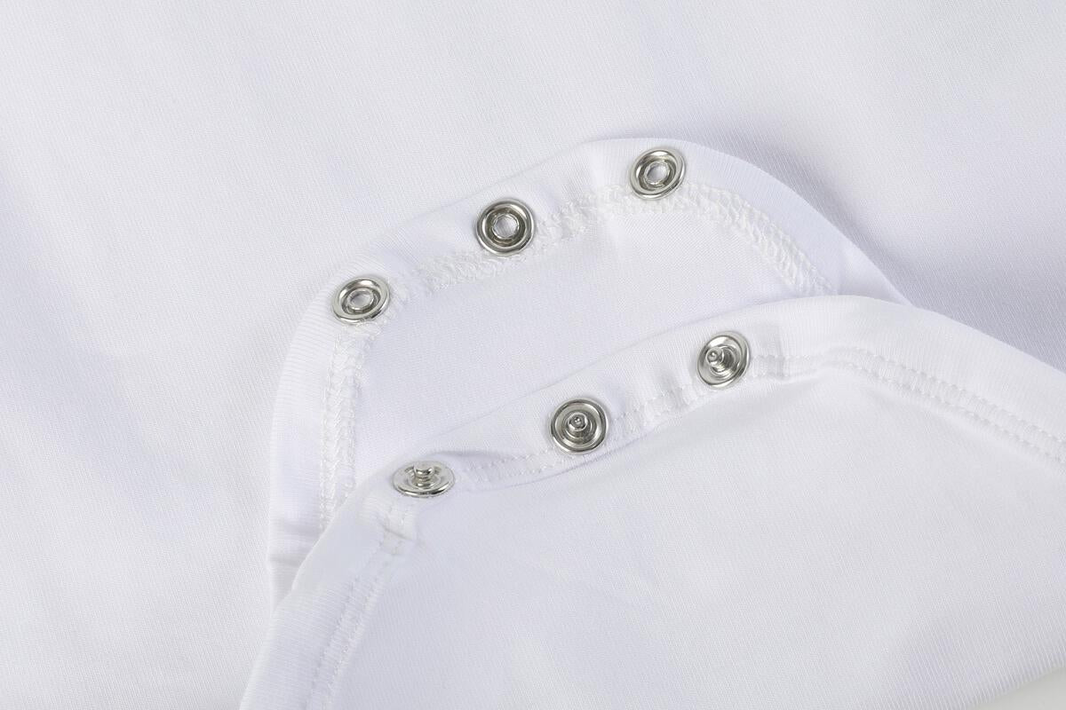 White Collared Unisex Long Sleeve Bodysuit Romper - Persnickety Shop