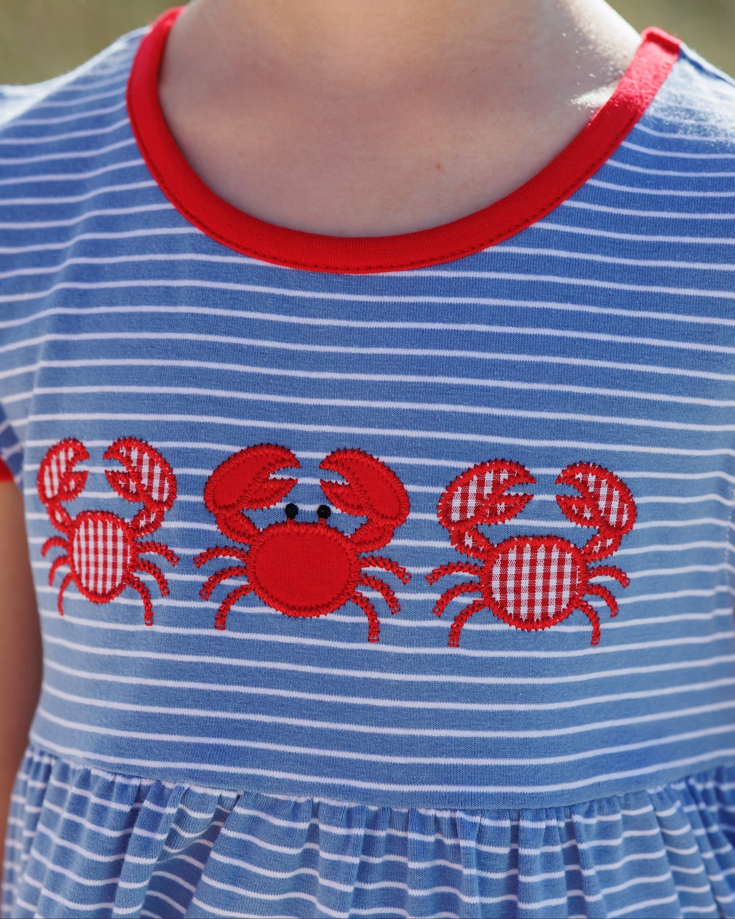 Jellybean Coastal Crab Ruffle Pocket Dress - Persnickety Shop