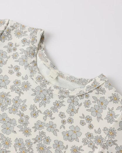 QUINCY MAE BAMBOO SHORT SLEEVE PAJAMA SET BLUE FLORAL - Persnickety Shop