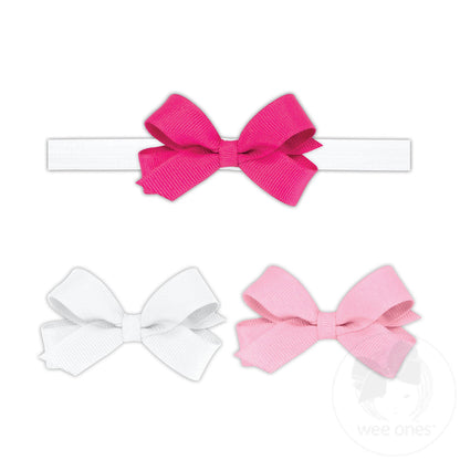 GIFT PACK! Three Tiny Grosgrain Hair Bows and One Add-A-Bow Band - Persnickety Shop