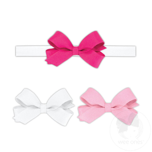 GIFT PACK! Three Tiny Grosgrain Hair Bows and One Add-A-Bow Band - Persnickety Shop