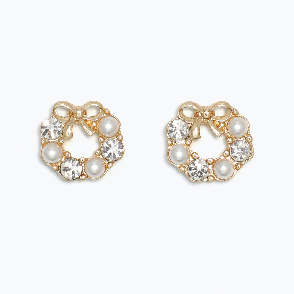 Earrings-Crystal and Pearl Wreaths