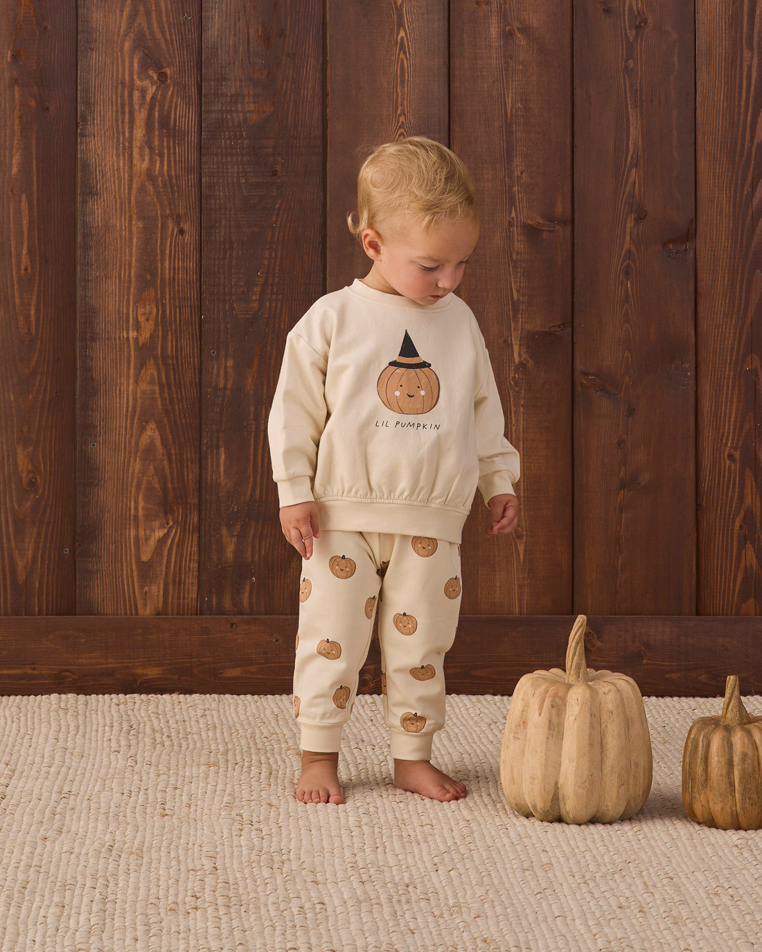 Quincy Mae RELAXED FLEECE SWEATPANT PUMPKINS