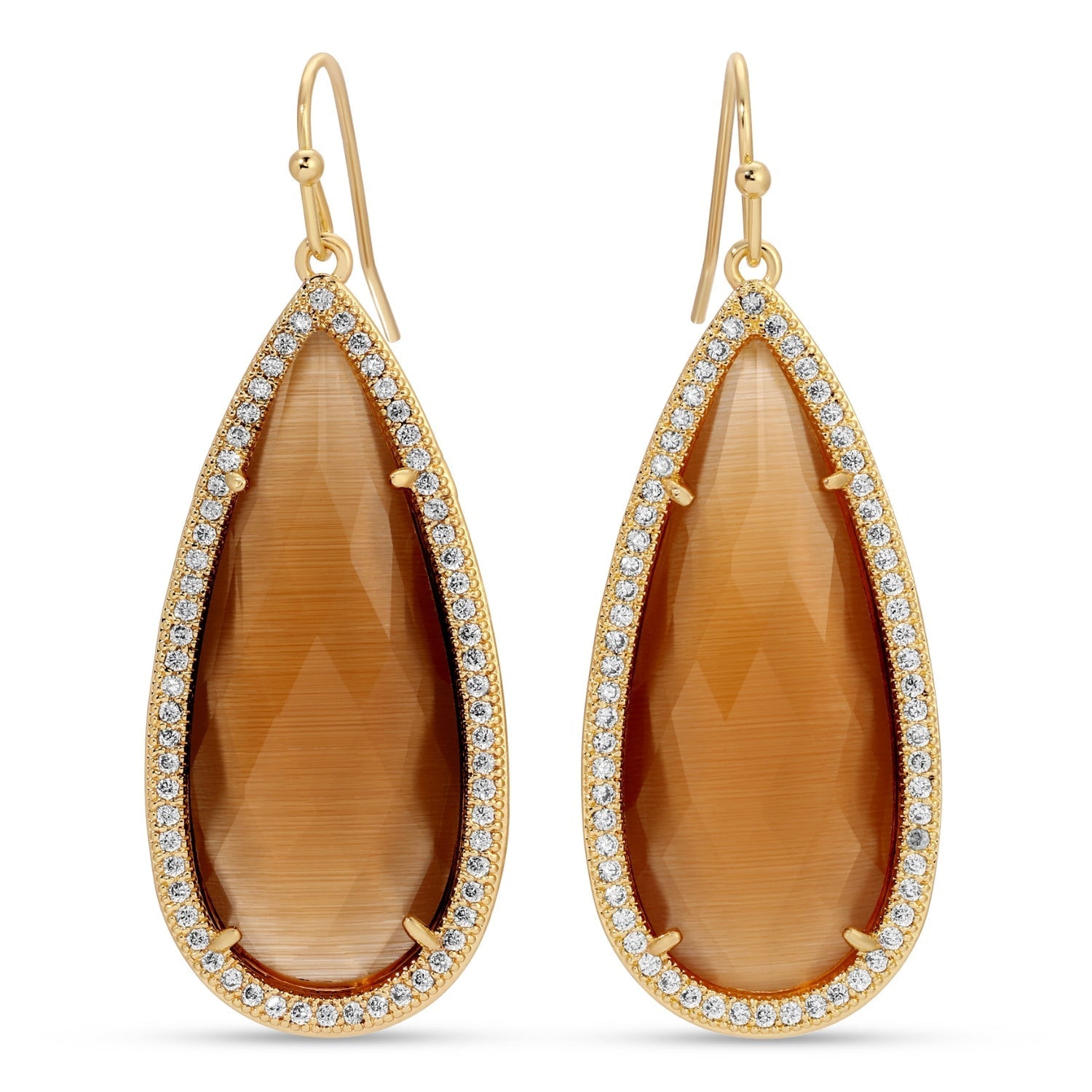 Phoebe, Long Shimmer Stone Earrings Spice - Persnickety Shop