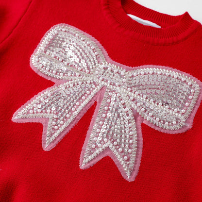 Lil Cactus *Pre-Order* Red Sweater with Glitter Bow