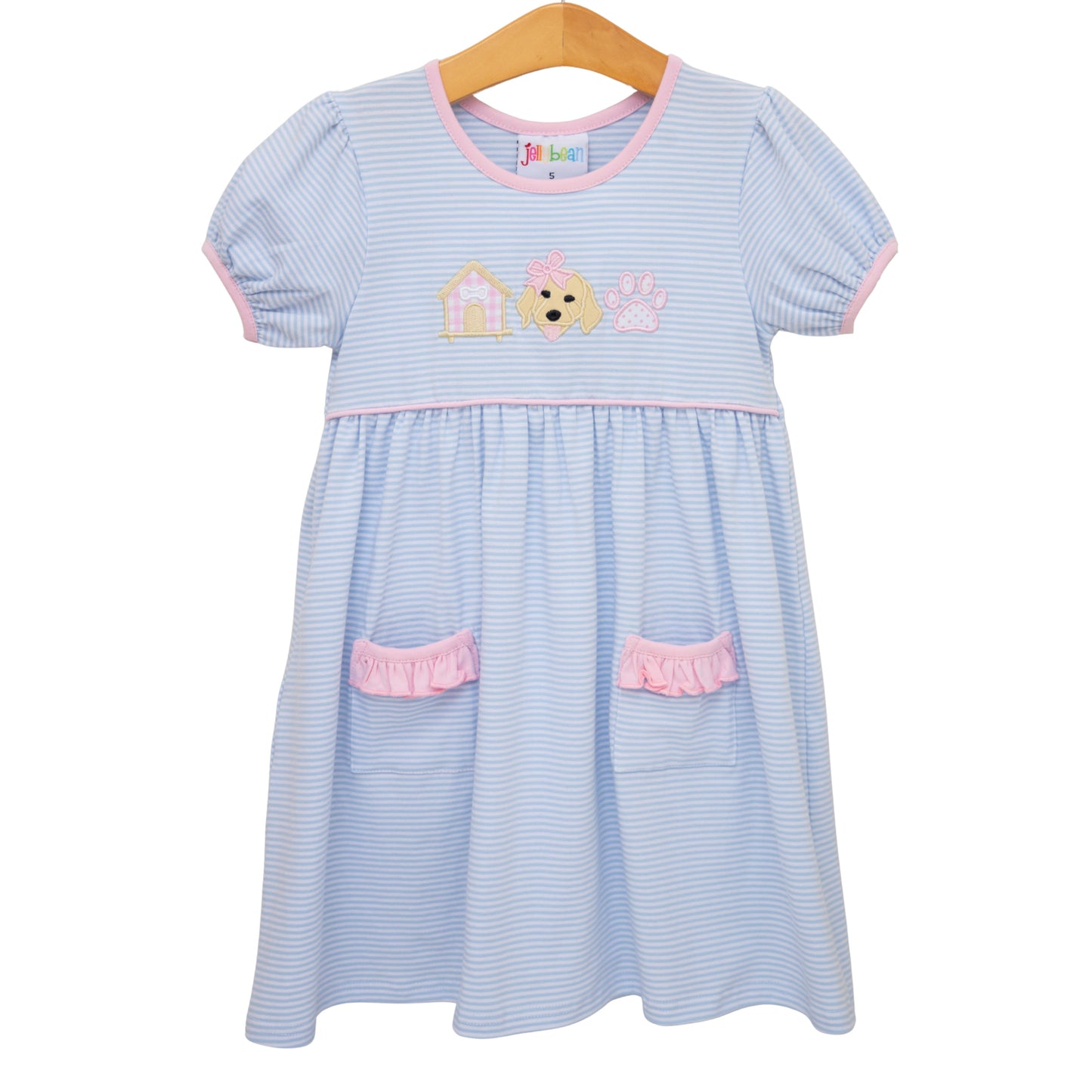 Jellybean Girl's Pups & Paws Ruffle Pocket Dress - Persnickety Shop