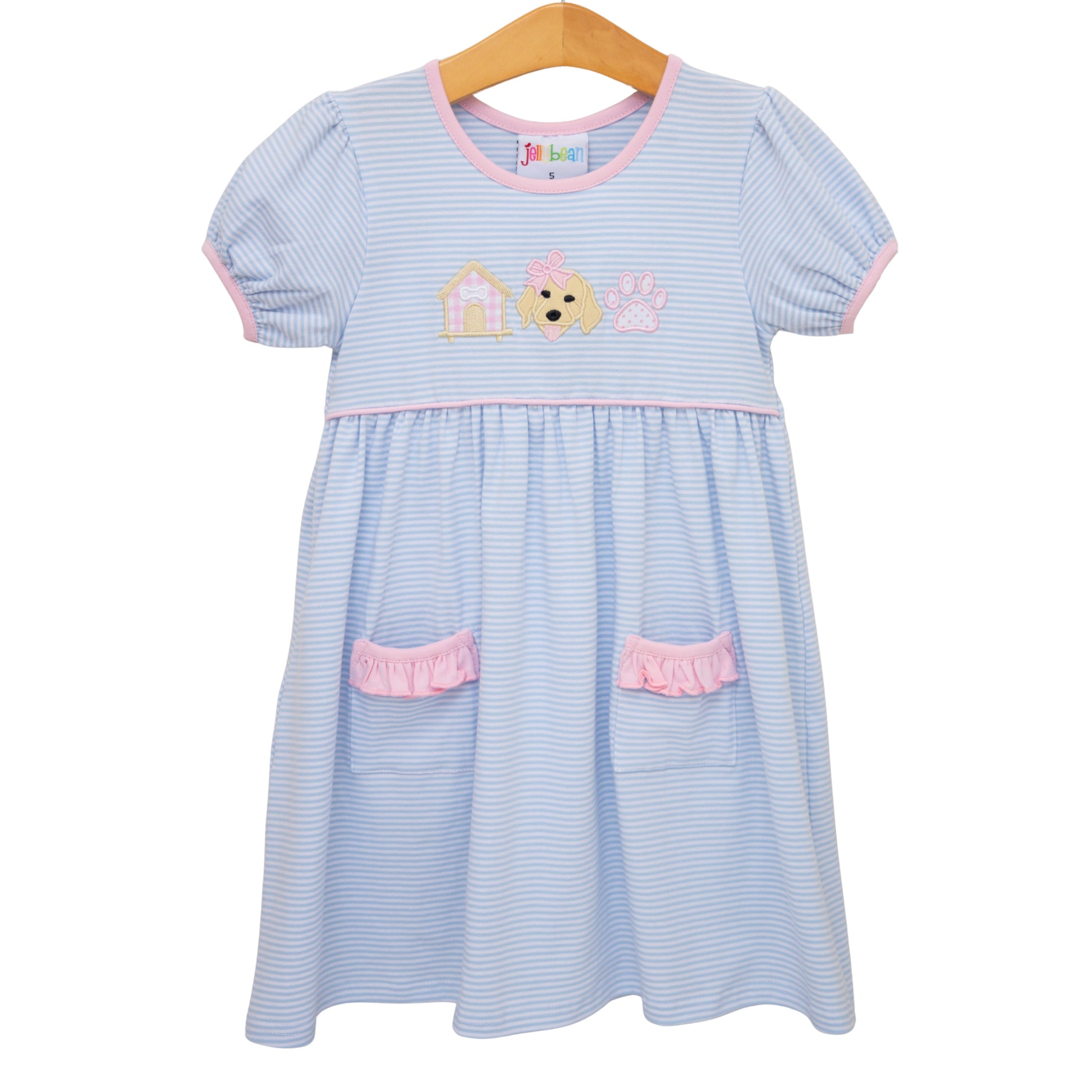 Jellybean Girl's Pups & Paws Ruffle Pocket Dress - Persnickety Shop