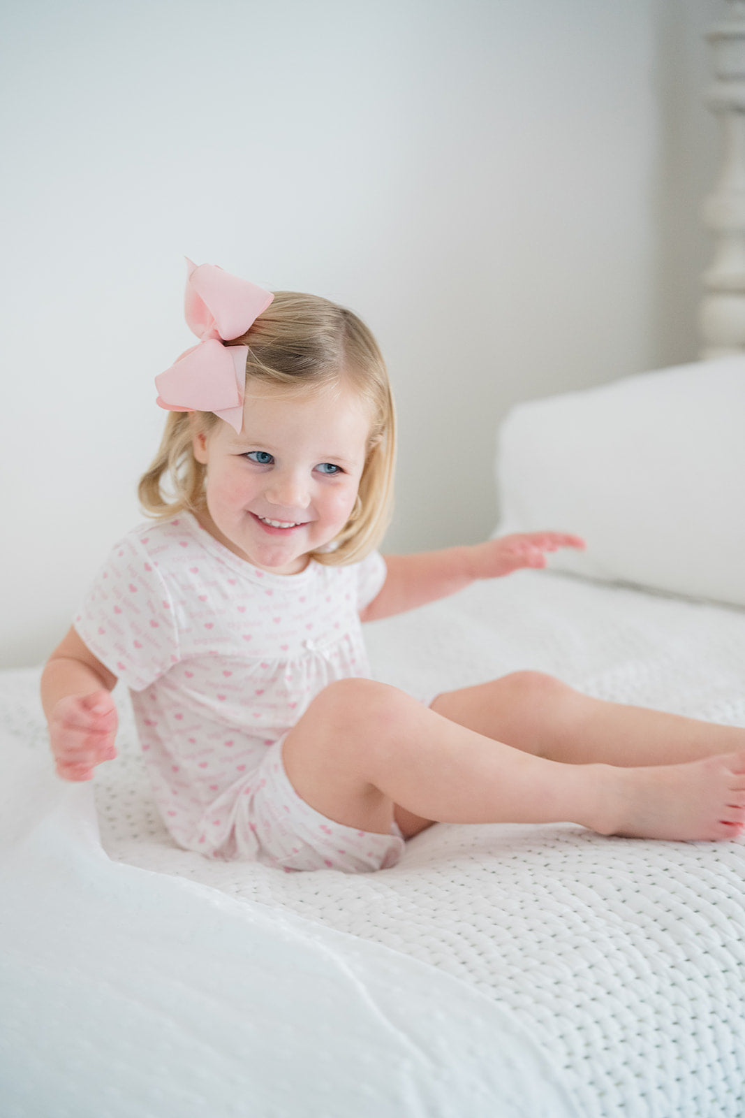 Girls Pink Big Sister Bamboo Dress